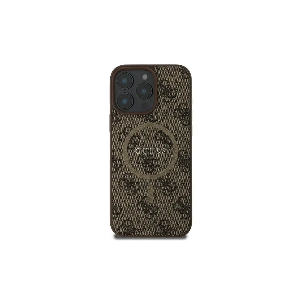 Hurtownia GSM - Guess GUHMP16LG4GFRW Apple iPhone 16 Pro tvrzený kryt 4G Ring Classic Logo MagSafe hnědý - GUE3606 - {ean13} - Hurt