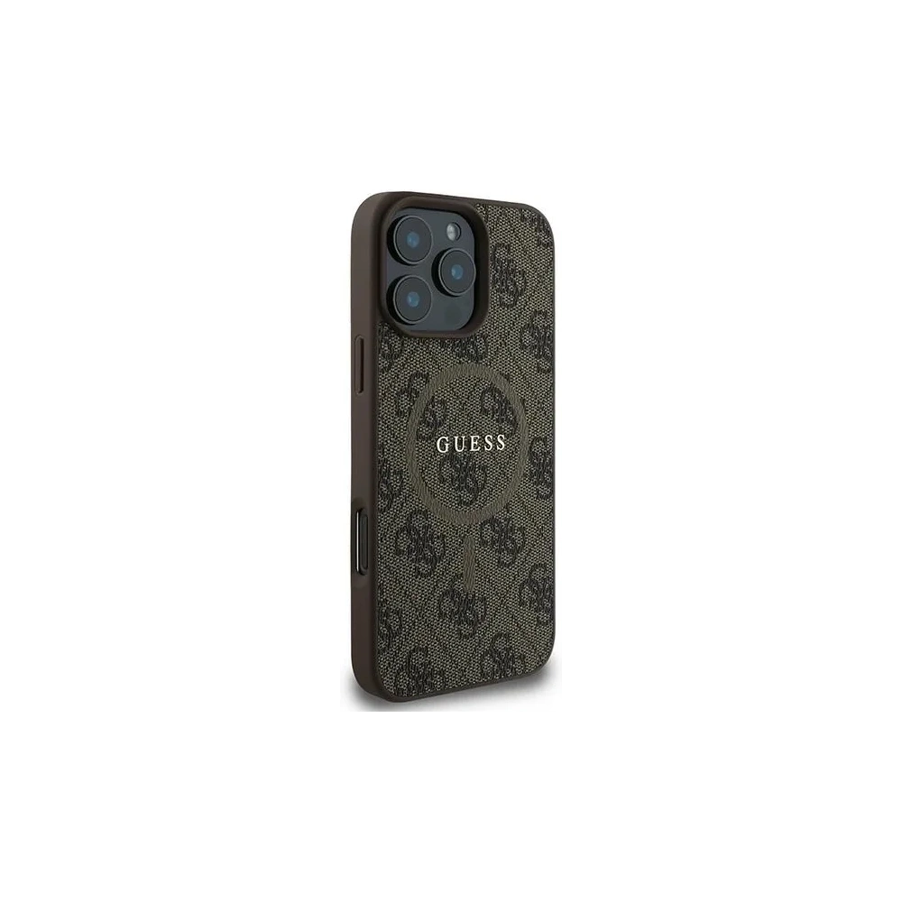 Hurtownia GSM - Guess GUHMP16LG4GFRW Apple iPhone 16 Pro tvrzený kryt 4G Ring Classic Logo MagSafe hnědý - GUE3606 - {ean13} - Hurt