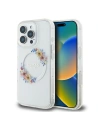 Guess GUHMP16LHFWFCT Apple iPhone 16 Pro tvrdý obal IML Květy věnce MagSafe průhledný - iPhone 16 Pro - Guess