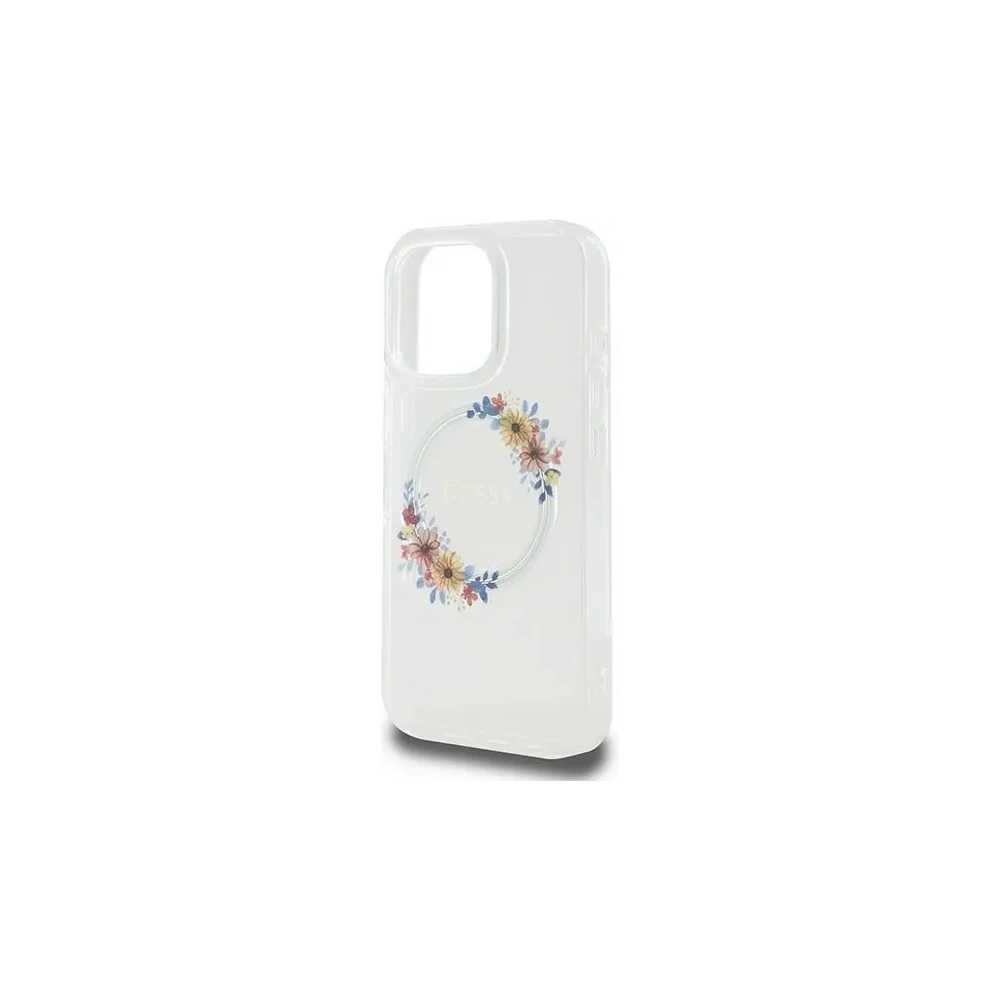 Wholesale Guess GUHMP16LHFWFCT Apple iPhone 16 Pro hardcase IML Flowers Wreath MagSafe clear - GUE3607 - {ean13} - Hurt