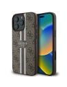 Guess GUHMP16LP4RPSW Apple iPhone 16 Pro tvrdý obal 4G tištěné pruhy MagSafe hnědý - iPhone 16 Pro - Guess