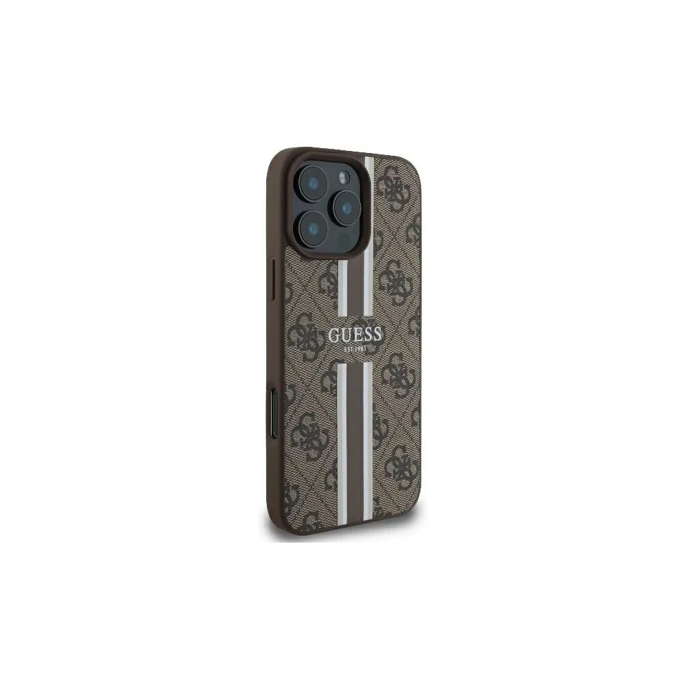 Hurtownia GSM - Guess GUHMP16LP4RPSW Apple iPhone 16 Pro tvrdý obal 4G tištěné pruhy MagSafe hnědý - GUE3608 - {ean13} - Hurt