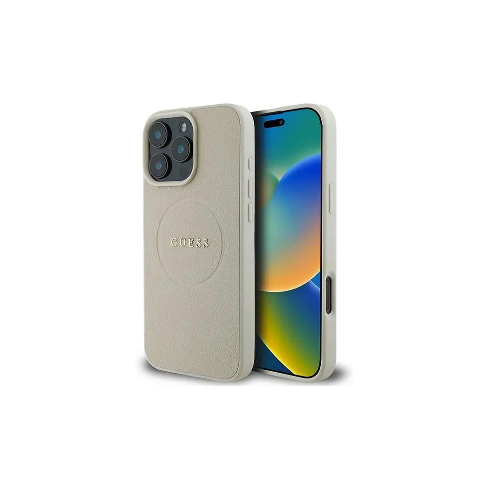Hurtownia GSM - Guess GUHMP16LPGHSMME Apple iPhone 16 Pro hardcase Grained Ring MagSafe bej - GUE3609 - {ean13} - Hurt
