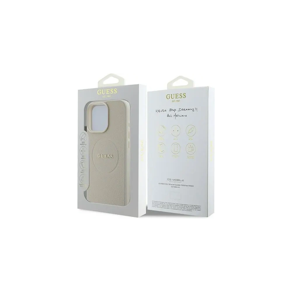 Hurtownia GSM - Guess GUHMP16LPGHSMME Apple iPhone 16 Pro tvrdý obal Grained Ring MagSafe béžový - GUE3609 - {ean13} - Hurt