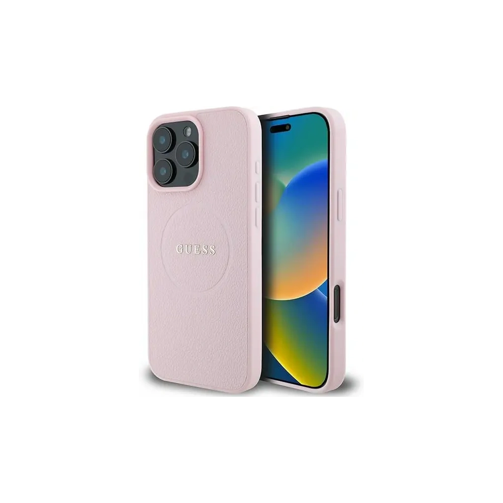 Hurtownia GSM - Guess GUHMP16LPGHSMMP Apple iPhone 16 Pro tvrdý obal Grained Ring MagSafe růžový - GUE3610 - {ean13} - Hurt