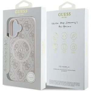 Etui Guess GUHMP16MG4GFRP Apple iPhone 16 Plus hardcase 4G Ring Classic Logo MagSafe różowy - iPhone 16 Plus - Guess