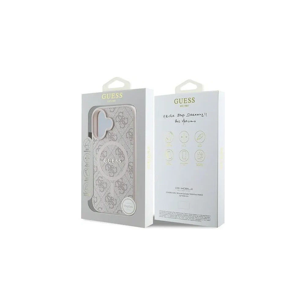 Wholesale Guess GUHMP16MG4GFRP Apple iPhone 16 Plus hardcase 4G Ring Classic Logo MagSafe pink - GUE3612 - {ean13} - Hurt