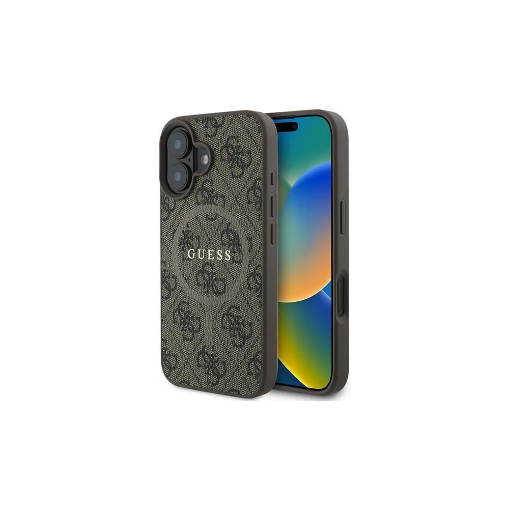 Hurtownia GSM - Guess GUHMP16MG4GFRW Apple iPhone 16 Plus Hardcase 4G Ring Classic Logo MagSafe braun - GUE3613 - {ean13} - Hurt