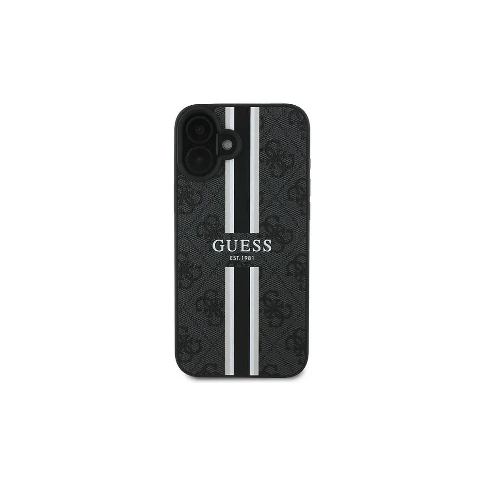Hurtownia GSM - Guess GUHMP16MP4RPSK Apple iPhone 16 Plus Hartschale 4G Bedruckte Streifen MagSafe schwarz - GUE3614 - {ean13} - Hurt