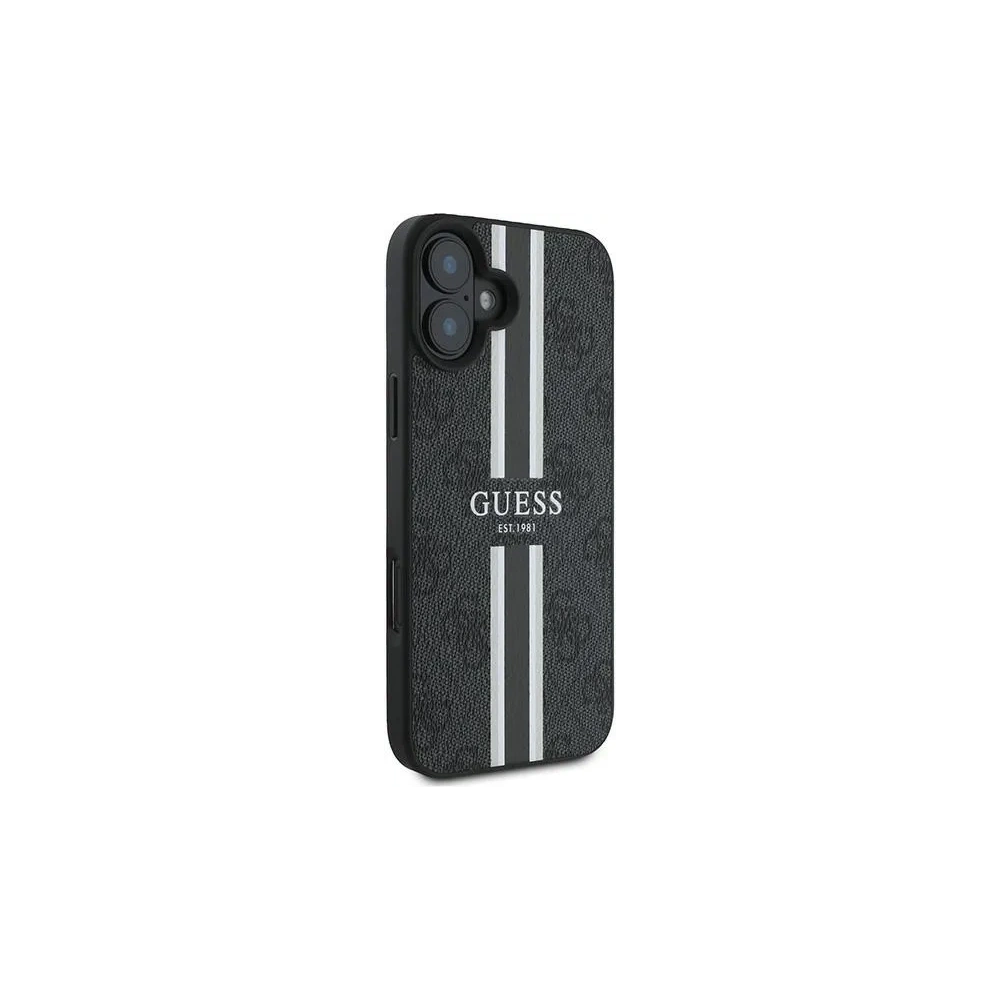 Hurtownia GSM - Guess GUHMP16MP4RPSK Apple iPhone 16 Plus tvrdý obal 4G tištěné pruhy MagSafe černý - GUE3614 - {ean13} - Hurt
