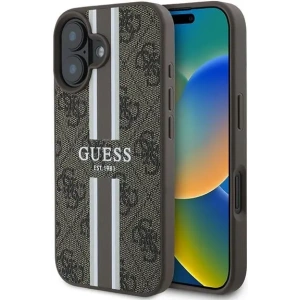 Etui Guess GUHMP16MP4RPSW Apple iPhone 16 Plus hardcase 4G Printed Stripes MagSafe brązowy - iPhone 16 Plus - Guess