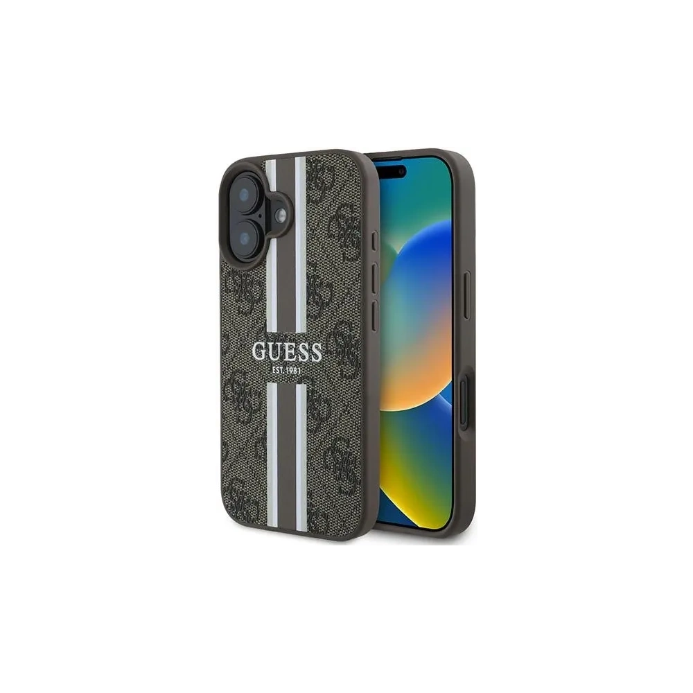 Hurtownia GSM - Etui Guess GUHMP16MP4RPSW Apple iPhone 16 Plus hardcase 4G Printed Stripes MagSafe brązowy - GUE3616 - {ean13} - Hurt