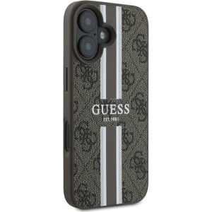 Etui Guess GUHMP16MP4RPSW Apple iPhone 16 Plus hardcase 4G Printed Stripes MagSafe brązowy - iPhone 16 Plus - Guess