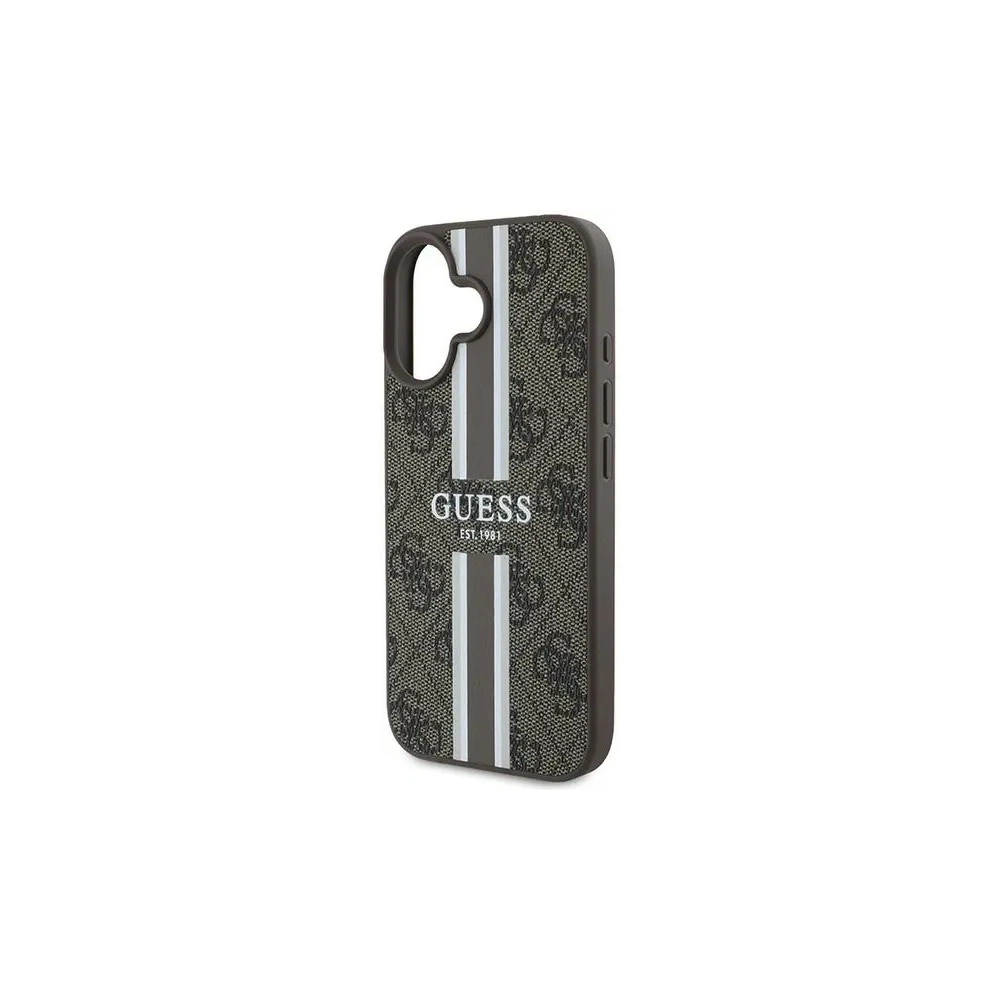 Hurtownia GSM - Guess GUHMP16MP4RPSW Apple iPhone 16 Plus Hardcase 4G Gedruckte Streifen MagSafe braun - GUE3616 - {ean13} - Hurt