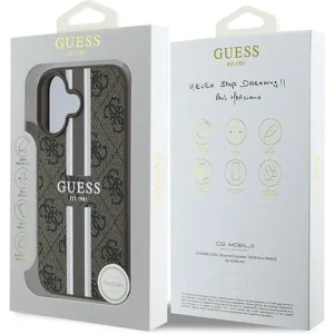Etui Guess GUHMP16MP4RPSW Apple iPhone 16 Plus hardcase 4G Printed Stripes MagSafe brązowy - iPhone 16 Plus - Guess