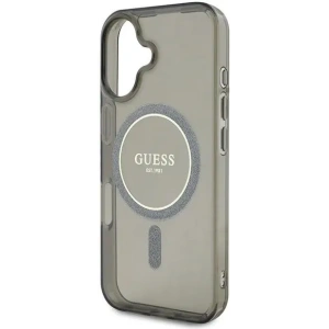 Etui Guess GUHMP16SHFGEREK Apple iPhone 16 hardcase IML Glitter Circle MagSafe czarny - iPhone 16 - Guess
