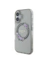 Guess GUHMP16SHFWFCK Apple iPhone 16 kemény tok IML Virágkoszorú MagSafe fekete - iPhone 16 - Guess