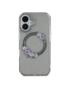 Guess GUHMP16SHFWFCK Apple iPhone 16 kemény tok IML Virágkoszorú MagSafe fekete - iPhone 16 - Guess