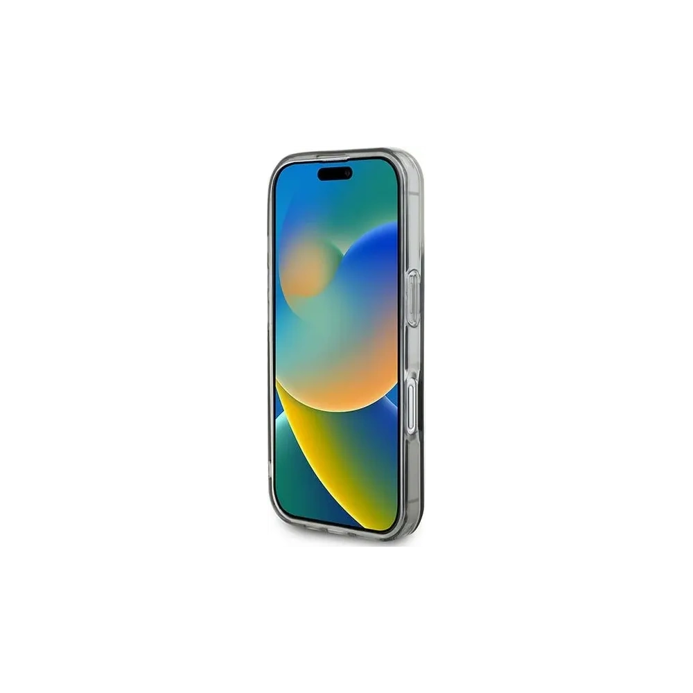 Guess GUHMP16SHFWFCK Apple iPhone 16 kemény tok IML Virágkoszorú MagSafe fekete - iPhone 16 - Guess
