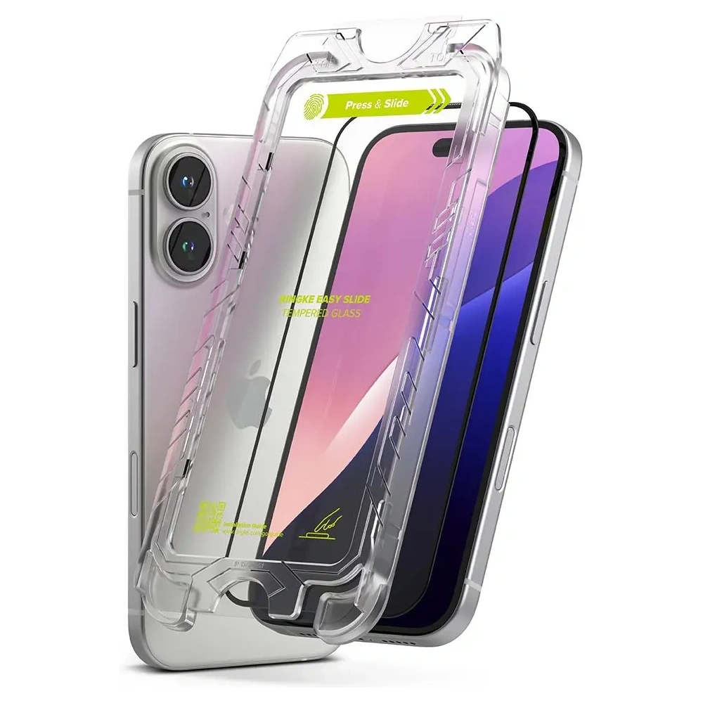 Ringke Easy Slide Apple iPhone 15 / 16 Fekete [2 CSOMAG] - iPhone 16 - Ringke