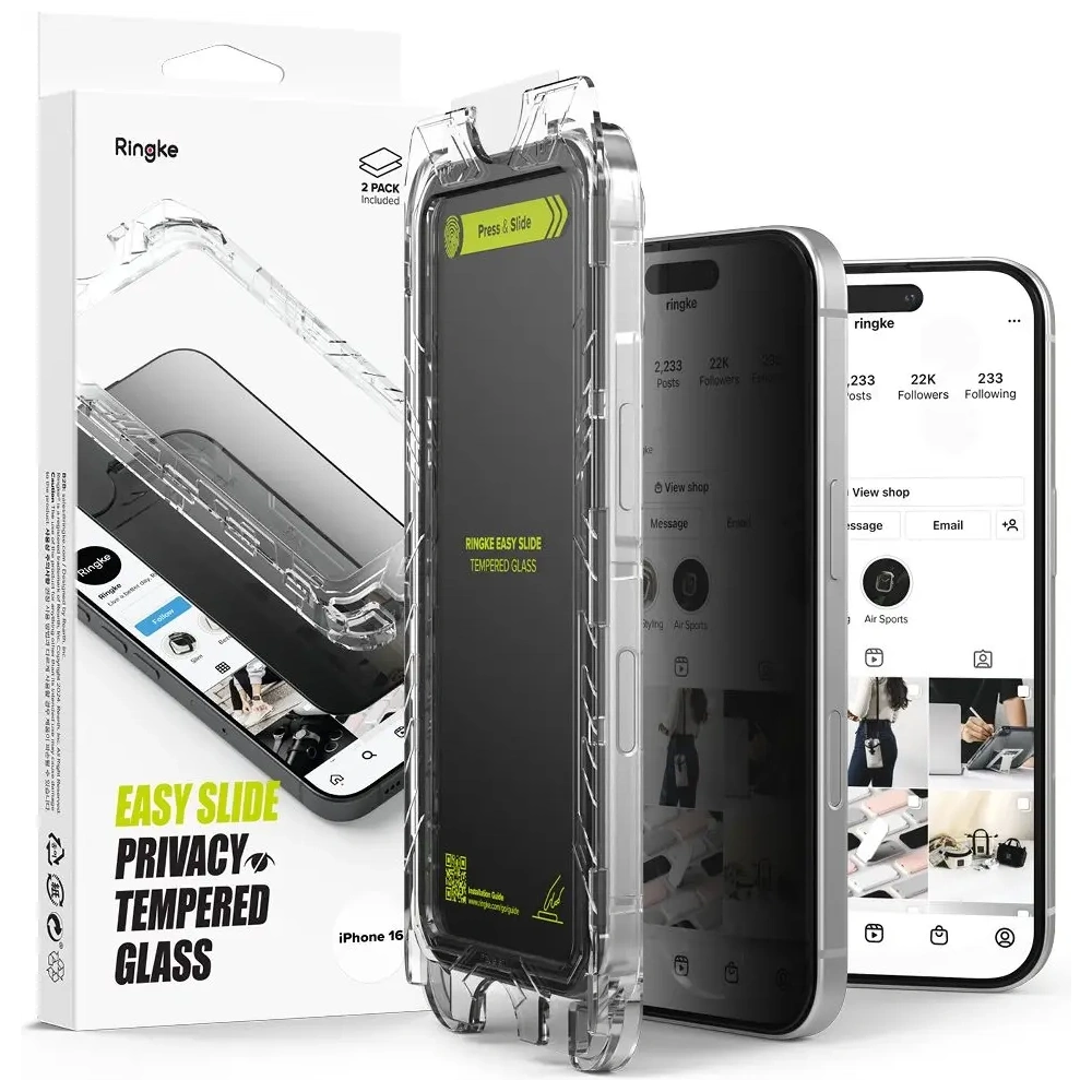 Hurtownia GSM - Ringke Easy Slide Apple iPhone 15 / 16 Adatvédelmi [2 CSOMAG] - RGK2043 - {ean13} - Hurt