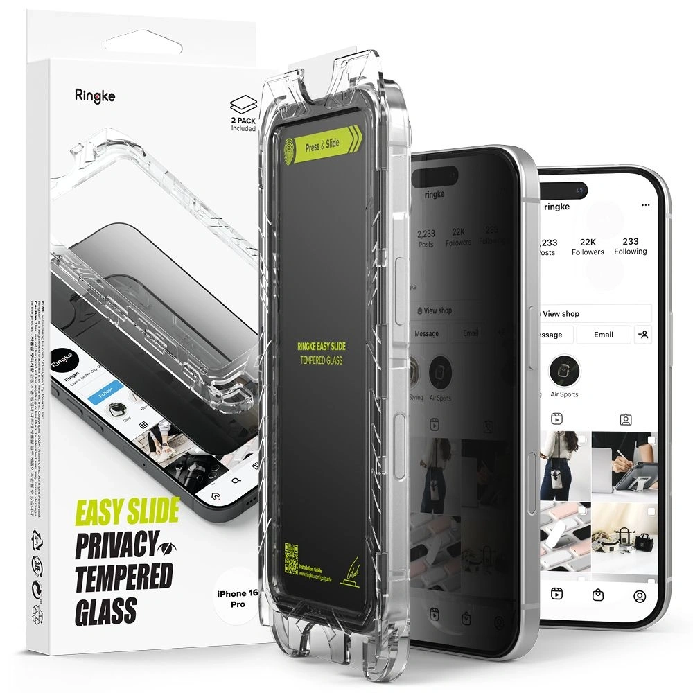 Hurtownia GSM - Ringke Easy Slide Apple iPhone 16 Pro Privacy [2 PACK] - RGK2048 - {ean13} - Hurt