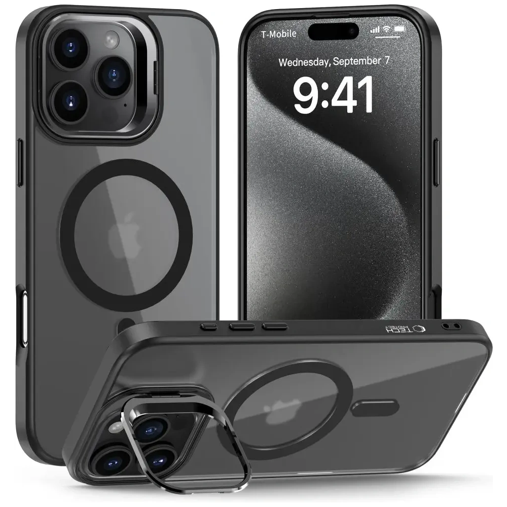Hurtownia GSM - Etui Tech-Protect Magstand MagSafe Apple iPhone 15 Pro Matte Black - THP3166 - {ean13} - Hurt