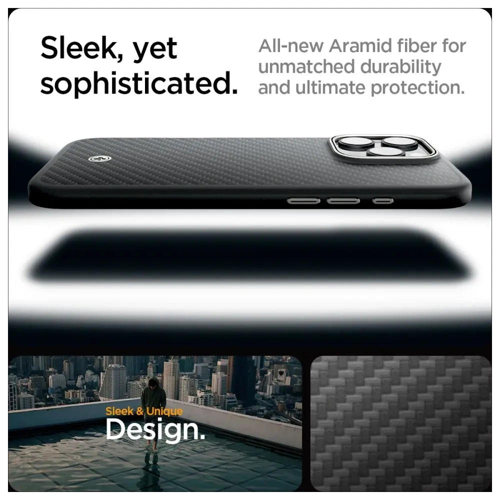 Hurtownia GSM - Spigen Enzo Aramid Mag MagSafe Apple iPhone 16 Pro Max Černá/přírodní - SPN16349 - {ean13} - Hurt