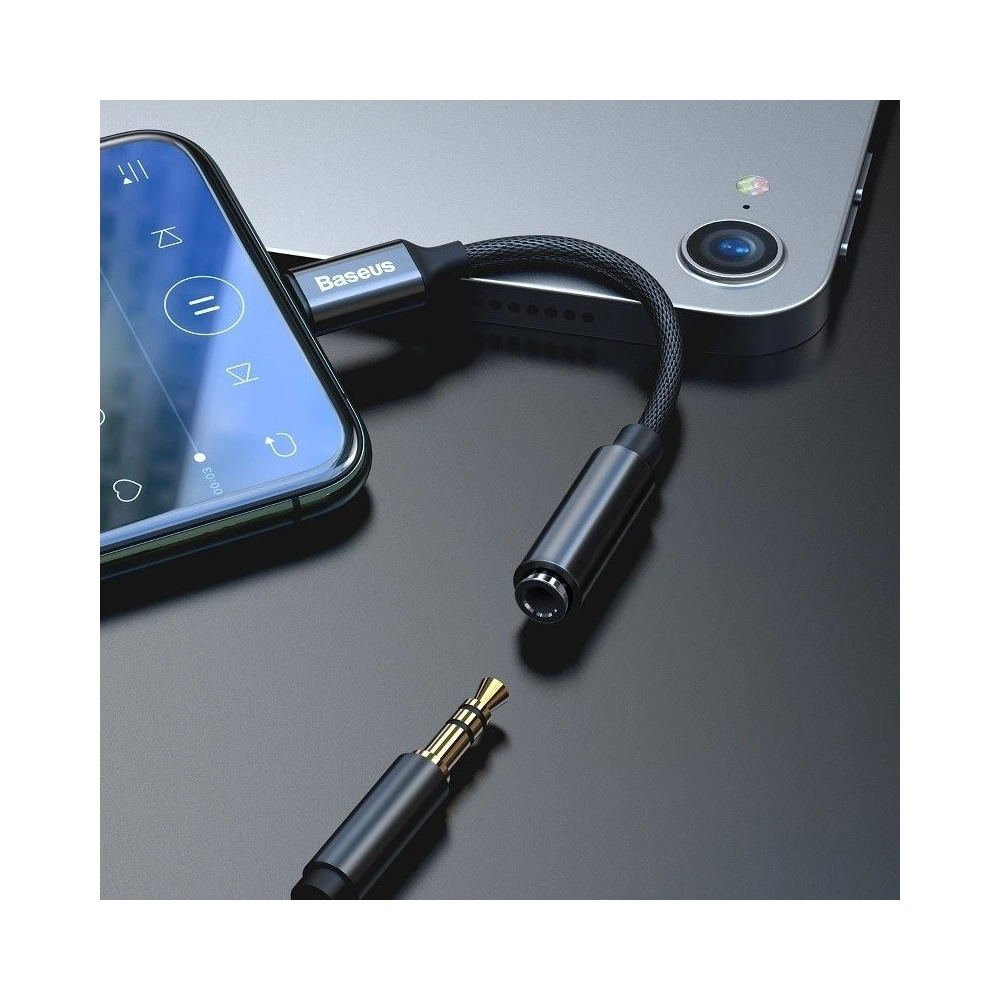 Hurtownia GSM - Adapter audio Baseus L3.5 Lightning do mini jack 3,5mm, DAC (czarny) - BSU998BLK - {ean13} - Hurt
