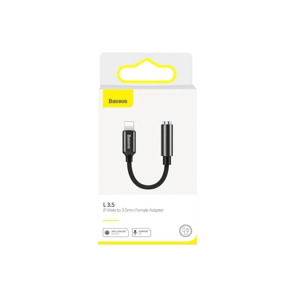 Hurtownia GSM - Adapter audio Baseus L3.5 Lightning do mini jack 3,5mm, DAC (czarny) - BSU998BLK - {ean13} - Hurt