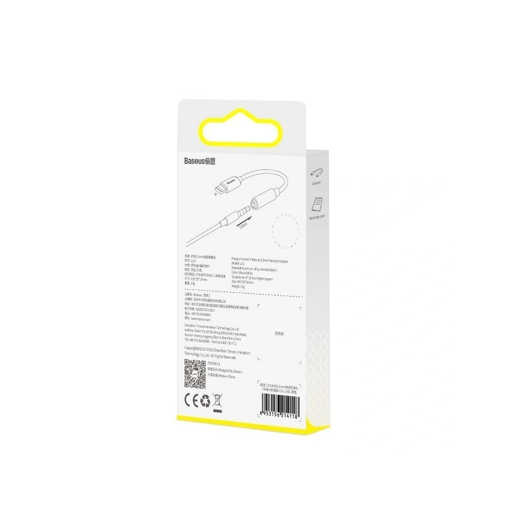 Hurtownia GSM - Adapter audio Baseus L3.5 Lightning do mini jack 3,5mm, DAC (czarny) - BSU998BLK - {ean13} - Hurt