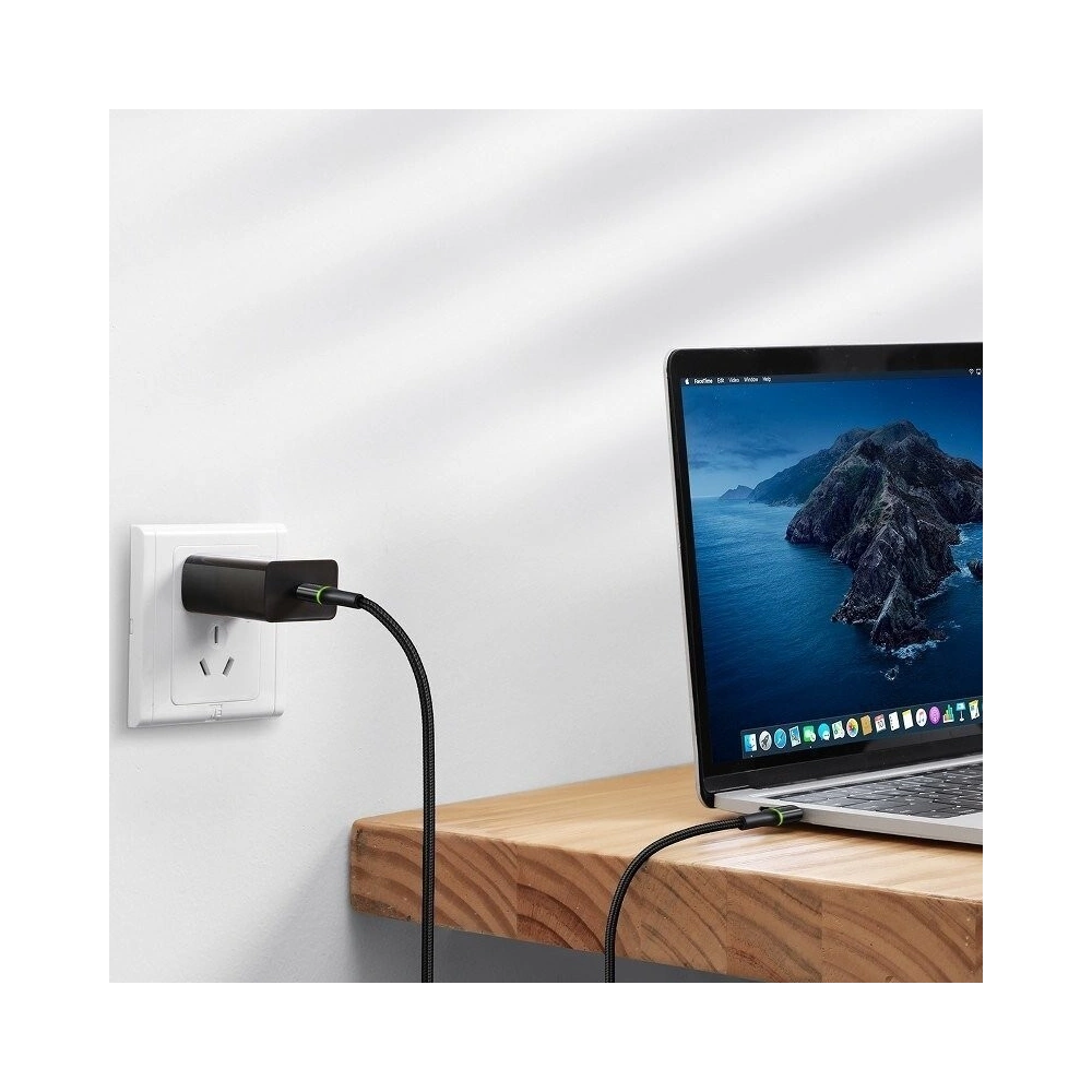Wholesale Baseus halo data cable Type-C PD2.0 60W (20V 3A) 0.5m Black - BSU1001BLK - {ean13} - Hurt