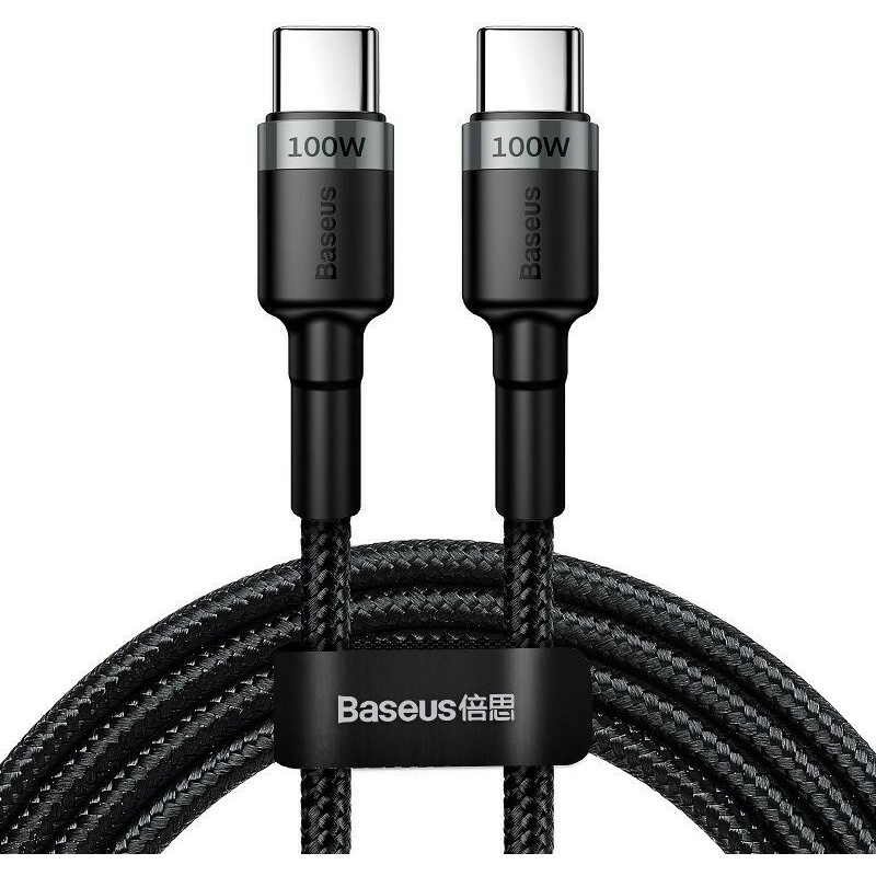 Baseus Distributor - 6953156216365 - BSU1006GRYBLK - Baseus Cafule PD2.0 100W flash charging USB For Type-C cable (20V 5A)2m Gray+Black - B2B homescreen