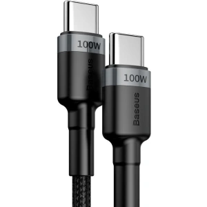 Kabel USB-C Baseus Cafule, QC 3.0, PD 2.0, 100W, 5A, 2m (szaro-czarny)