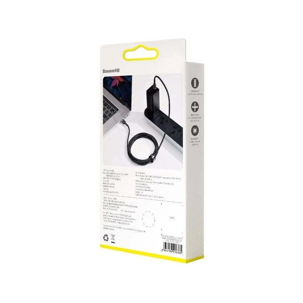 Hurtownia GSM - Kabel USB-C Baseus Cafule, QC 3.0, PD 2.0, 100W, 5A, 2m (szaro-czarny) - BSU1006GRYBLK - {ean13} - Hurt