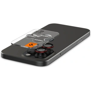 Szkło hartowane na aparat Spigen Optik Pro L-Series GLAS.tR ez Fit Camera Protector Apple iPhone 14 Pro / Pro Max / 15 Pro / Pro Max / 16 Pro / 16 Pro Max Black [2 PACK] - iPhone 16 Pro Max - Spigen
