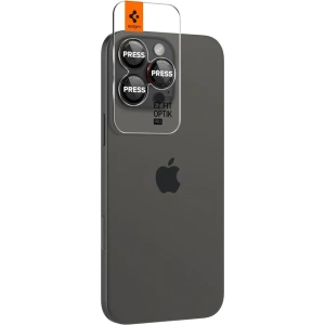 Szkło hartowane na aparat Spigen Optik Pro L-Series GLAS.tR ez Fit Camera Protector Apple iPhone 14 Pro / Pro Max / 15 Pro / Pro Max / 16 Pro / 16 Pro Max Black [2 PACK] - iPhone 16 Pro Max - Spigen