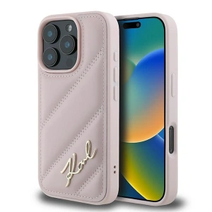 Etui Karl Lagerfeld KLHCP16XPQDSMGP Apple iPhone 16 Pro Max hardcase Quilted Signature różowy - iPhone 16 Pro Max - Karl Lagerfeld