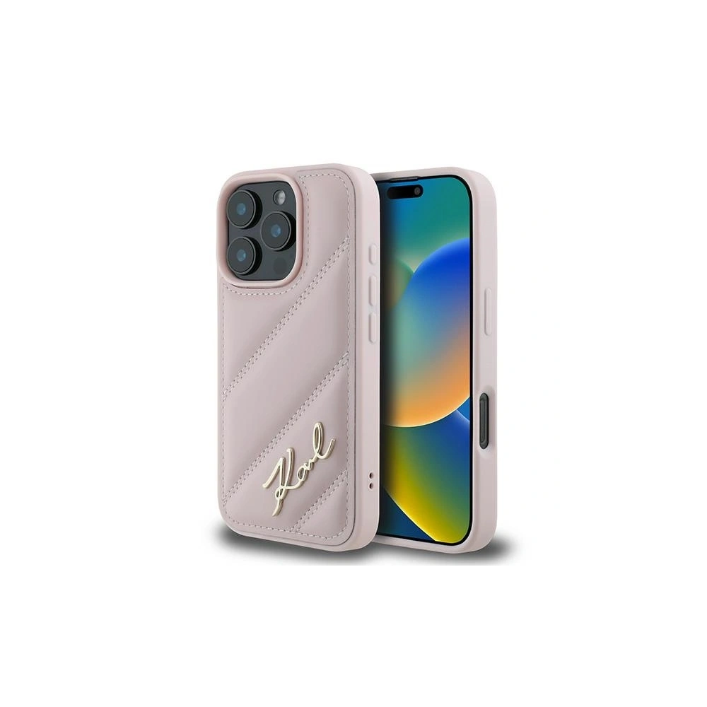 Hurtownia GSM - Etui Karl Lagerfeld KLHCP16XPQDSMGP Apple iPhone 16 Pro Max hardcase Quilted Signature różowy - KLD21676 - {ean13} - Hurt