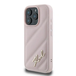 Etui Karl Lagerfeld KLHCP16XPQDSMGP Apple iPhone 16 Pro Max hardcase Quilted Signature różowy - iPhone 16 Pro Max - Karl Lagerfeld