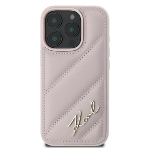 Etui Karl Lagerfeld KLHCP16XPQDSMGP Apple iPhone 16 Pro Max hardcase Quilted Signature różowy - iPhone 16 Pro Max - Karl Lagerfeld