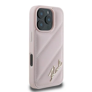 Etui Karl Lagerfeld KLHCP16XPQDSMGP Apple iPhone 16 Pro Max hardcase Quilted Signature różowy - iPhone 16 Pro Max - Karl Lagerfeld