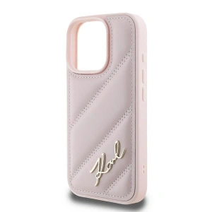 Etui Karl Lagerfeld KLHCP16XPQDSMGP Apple iPhone 16 Pro Max hardcase Quilted Signature różowy - iPhone 16 Pro Max - Karl Lagerfeld