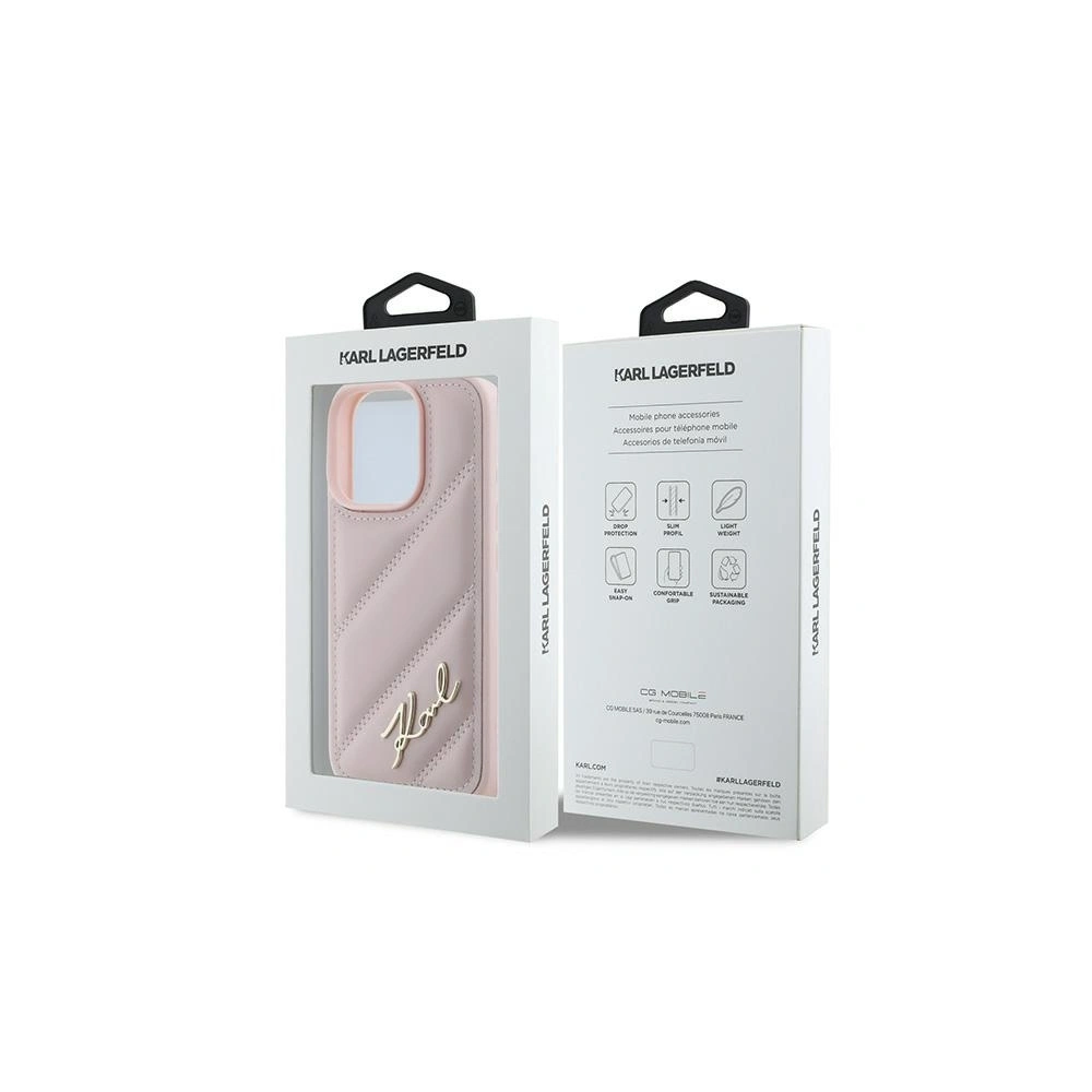 Hurtownia GSM - Etui Karl Lagerfeld KLHCP16XPQDSMGP Apple iPhone 16 Pro Max hardcase Quilted Signature różowy - KLD21676 - {ean13} - Hurt