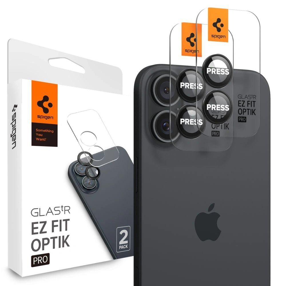 Hurtownia GSM - Spigen GLAS.tR Ez Fit Optik Pro Kamera Schutz Apple iPhone 16 / 16 Plus Schwarz [2 PACK] - SPN16451 - {ean13} - Hurt