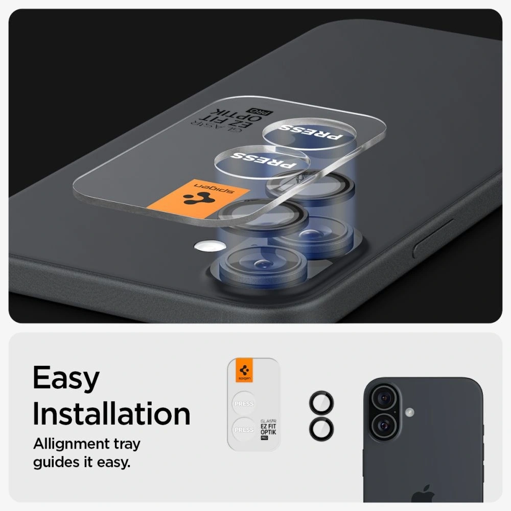 Hurtownia GSM - Spigen GLAS.tR Ez Fit Optik Pro Kamera Schutz Apple iPhone 16 / 16 Plus Schwarz [2 PACK] - SPN16451 - {ean13} - Hurt