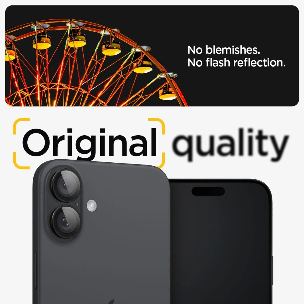 Hurtownia GSM - Szkło hartowane na aparat Spigen GLAS.tR Ez Fit Optik Pro Camera Protector Apple iPhone 16 / 16 Plus Black [2 PACK] - SPN16451 - {ean13} - Hurt