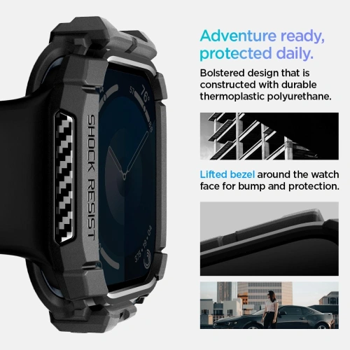Etui Spigen Rugged Armor Apple Watch 10 42mm Matte Black - Apple Watch 42 / 44 / 45 / 46 / 49 mm - Spigen