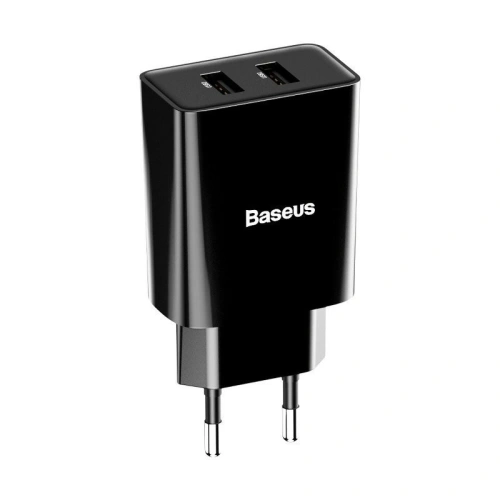 Ładowarka sieciowa Baseus Speed Mini Dual Charger, 2x USB, 2A, 10,5W (czarna)