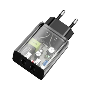 Ładowarka sieciowa Baseus Speed Mini Dual Charger, 2x USB, 2A, 10,5W (czarna)